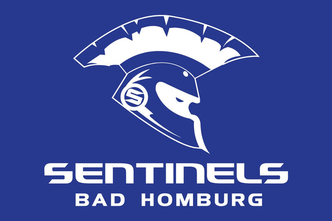 Fahne mit Sentinels-Logo blau/weiß