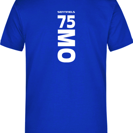 T-Shirt personalisiert mit Nummer und Initialen, royalblau