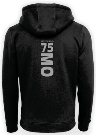 Hoodie personalisiert mit Nummer und Initialen, schwarz
