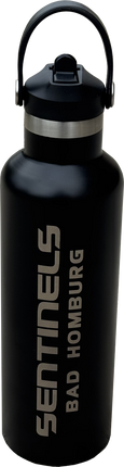 Trinkflasche schwarz mit Gravur